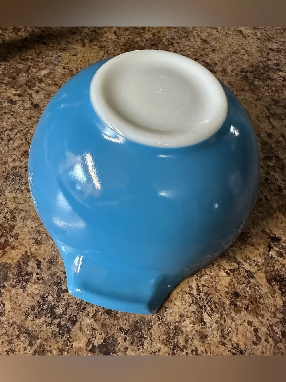 VTG 70's 11/2 Qt Pyrex Cinderella Mixing Bowl #442 In Blue Snowflake Garland GC